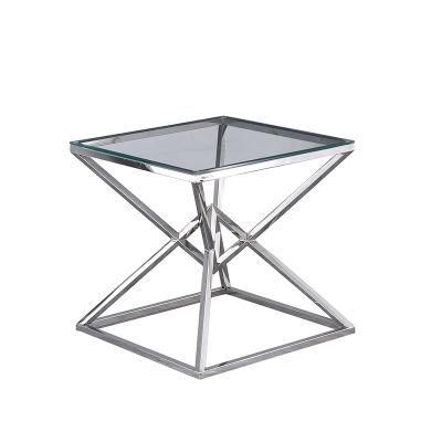 Modern Bar Side Table with Tempered Glass Top for Wedding/Banquet/Party/Event Furniture