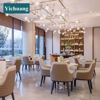 Hyc-Nu130 Light Luxury One Table and Four Chair Combination Solid Wood Furniture Customized for Hotels and Cafes