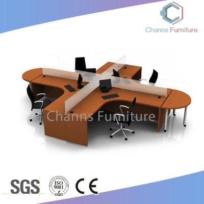 Modern Furniture Four Seats L Shape Combination Office Table with Partition (CAS-W624)