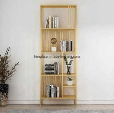 Modern Luxury Display Shelf Multi-Layer Library Marble Metal Bookshelf