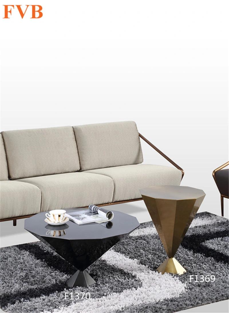 New Design Tempered Glass Coffee Table with Metal Frame