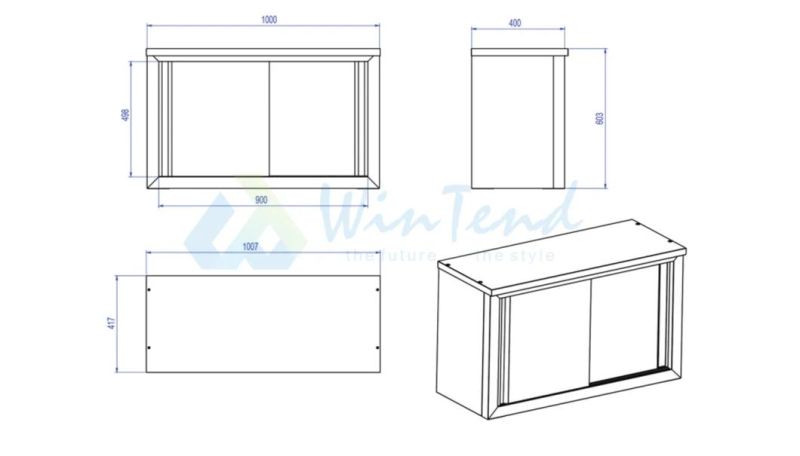 Catering Equipment Stainless Steel Metal Storage Cupboard Cabinet Without Door