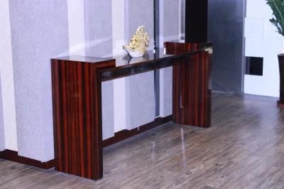 Manufactory for Nice Hotel Furniture of Wooden Stainless Steel Flower Table Console Counter Table Reception Table