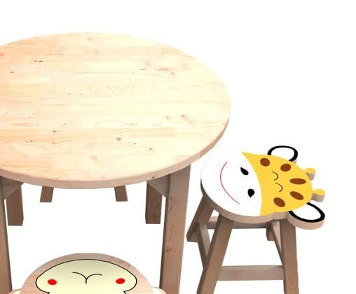Chinese Factory Nursery Table Set Wooden Furniture