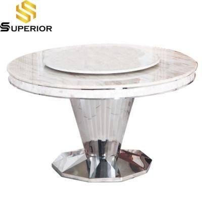 2020 New Arrival Stainless Steel Large Dining Room Marble Table