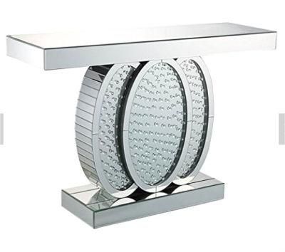 Sparkling Crush Diamond Console Table Mirrored Furniture for Living Room