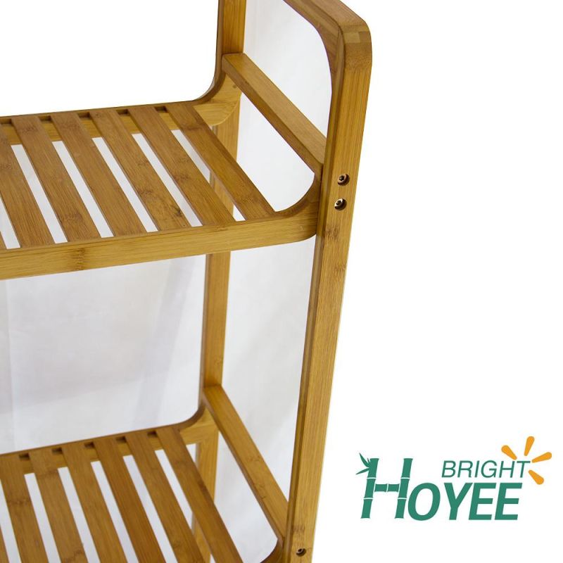 Bathroom Living Bamboo 3-Tire Shoe Rack Bench