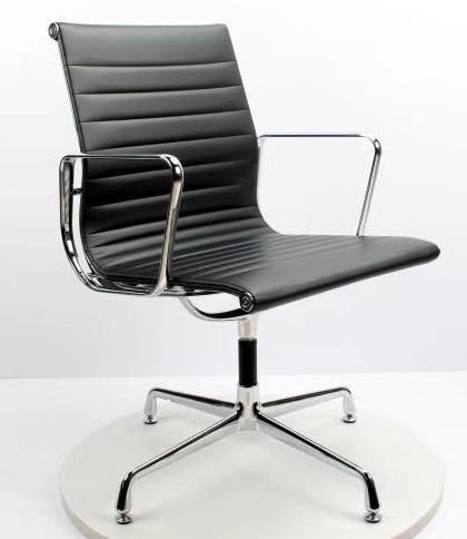 Classical Low Back Swivel Office Aluminum Leather Chair