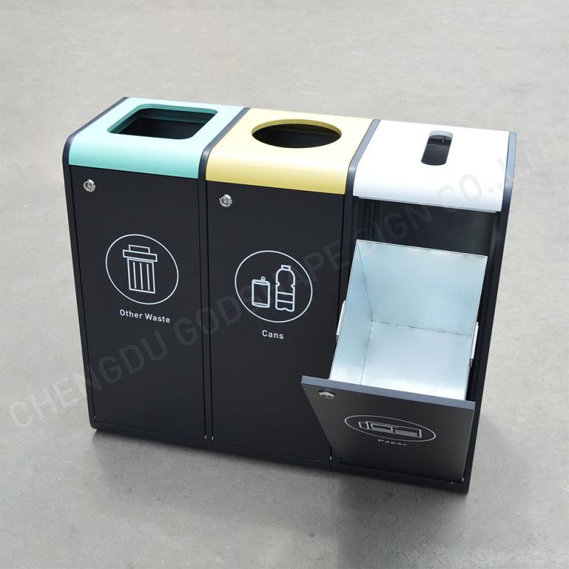 Modern Customized Gold Silver Office Recycle Waste Bins