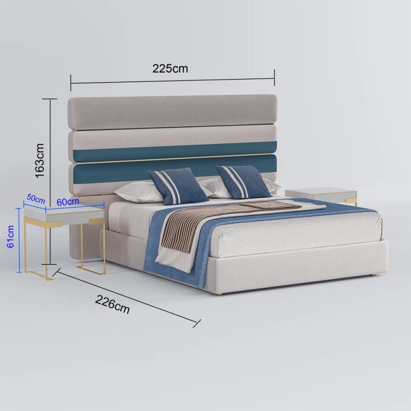 Modern Decor Hot Selling Hotel Bedroom Home Furniture Nordic Wooden Fabric Sofa Bed