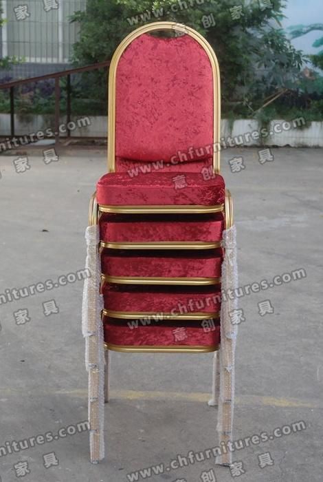 Gold Steel & Red Fabric Dining Chairs (YC-ZG38-01)