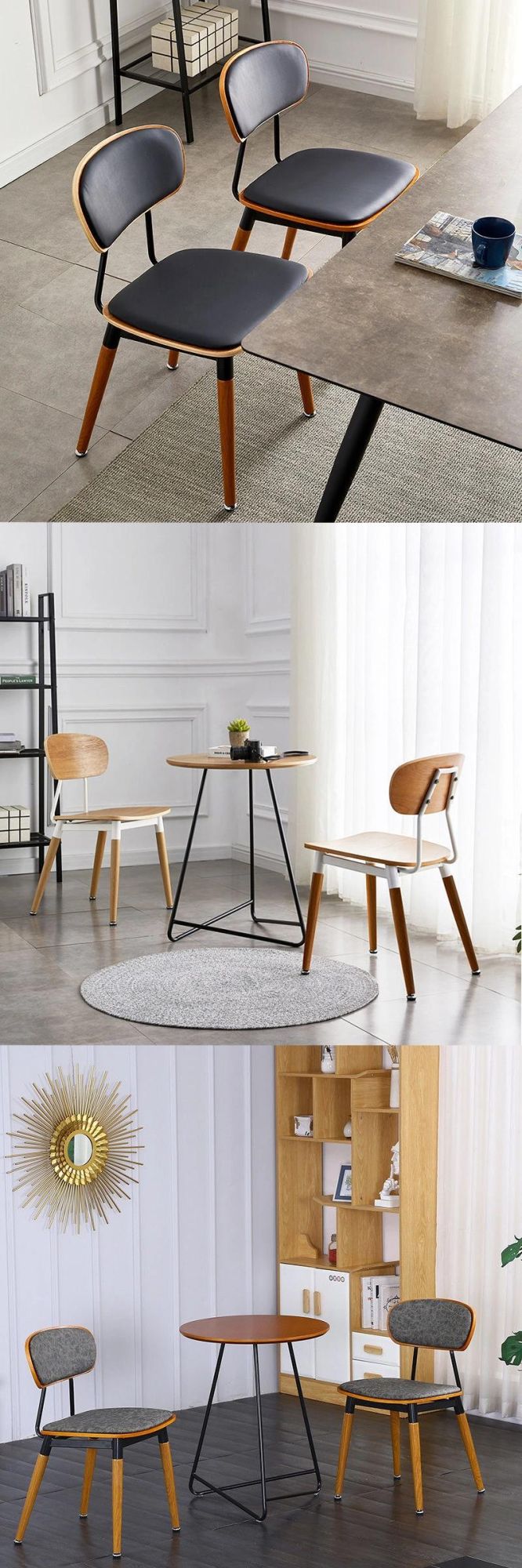 Wholesale Stackable Cafe Bistro Metal Wood Seat Restaurant Vintage Design Industrial Metal Dining Chair