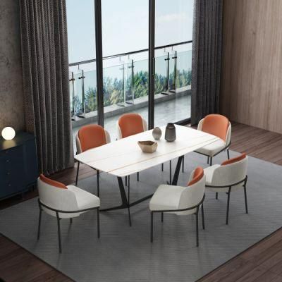 Wholesale Modern Restaurant Furniture PU Leather Steel Chair Banquet Dining Set