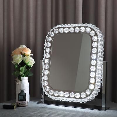 Home Decor LED Makeup Mirror Crystal Hollywood Vanity Mirror for Daily Use