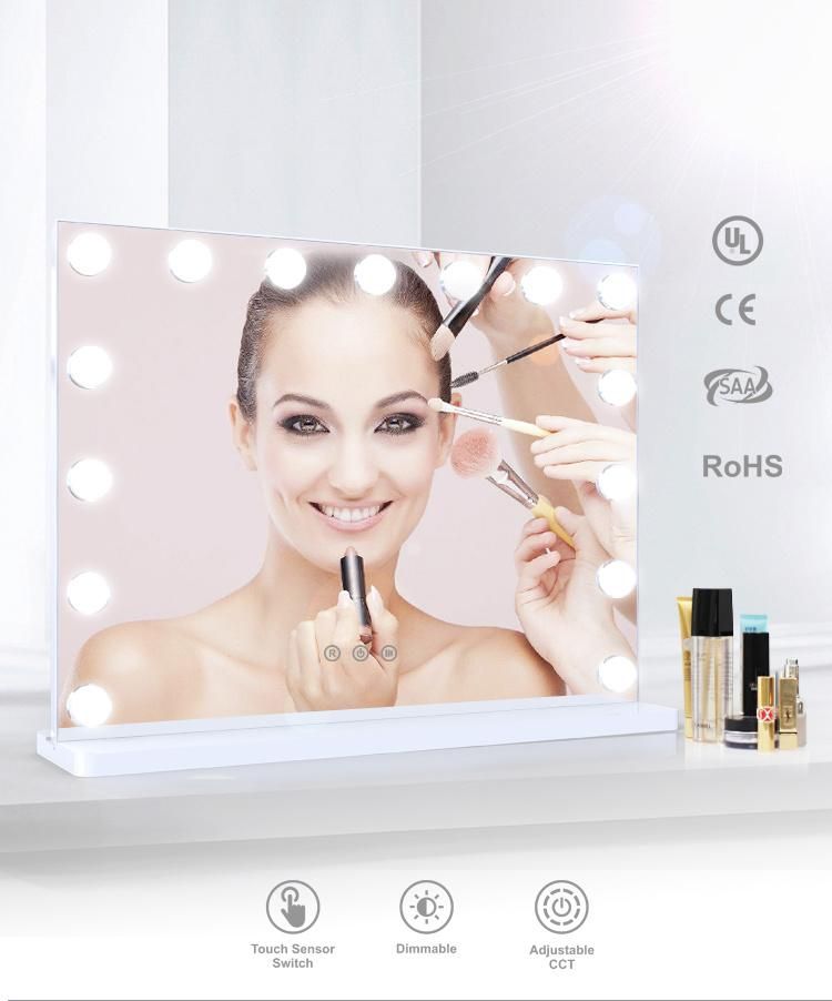 Cosmetics Dressing Table Mirror Desk Dimmer Makeup Mirror 15 Bulbs