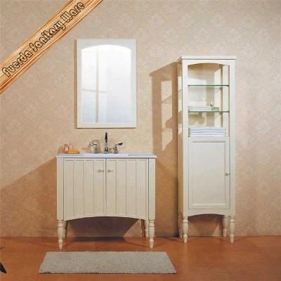 Fed-1022 Ivory Solid Wood Bath Cabinet Bath Vanity Bath Furniture