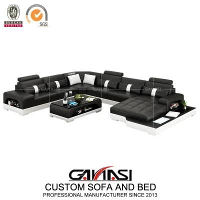 Ganasi Modern Living Room Furniture Leather Couch Room Sofa for Home Use