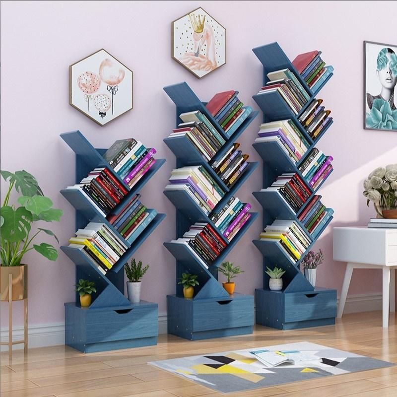 Modern Children′s Bookshelf Rack Tree Shaped Simple Small Living Room Bookcase Storage Rack