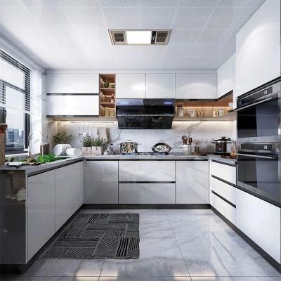 Modern High Gloss White Kitchen Island Cabinet Sets Furniture Australian Apartment House Glossy Kitchen Cabinet Designs
