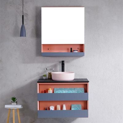 Unique Design Wall Hung Plywood Bathroom Vanity with Mirror Cabinet (2039)