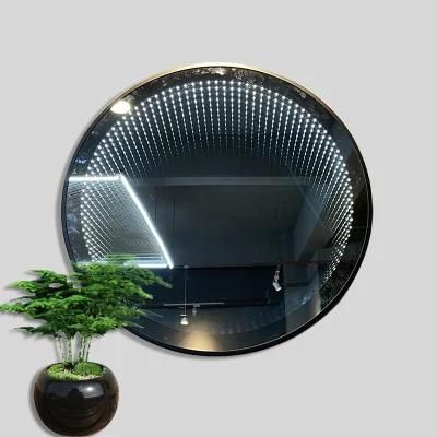 Modern Hot Sale Black Glass Bathroom Mirror with LED