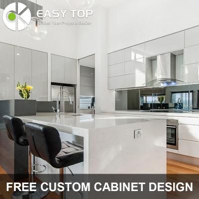 High Gloss Flexible Versatile PVC Membrane White Pantry Modular Kitchen Cabinets Furniture