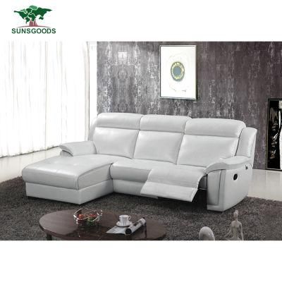 Italian Modern Sectional Living Room Home Genuine Leather Luxurious Wood Frame Sofa