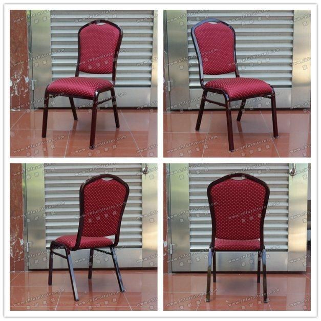 Wholesale Stacking Steel Wedding Chair with Maroon Fabric Yc-Zg32
