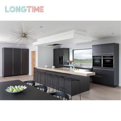 Customized Modern High Quality Skin Melamine Finish Handleless Design Home Kitchen Cabinets