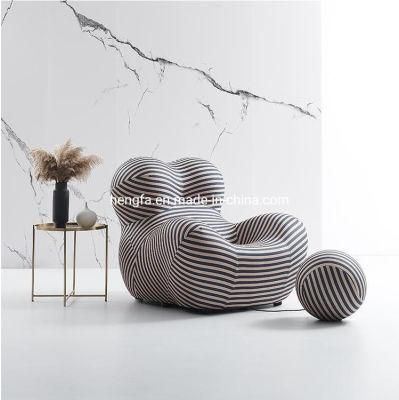 Modern Home Furniture Advanced Design Round Footrest Velvet Leisure Chair