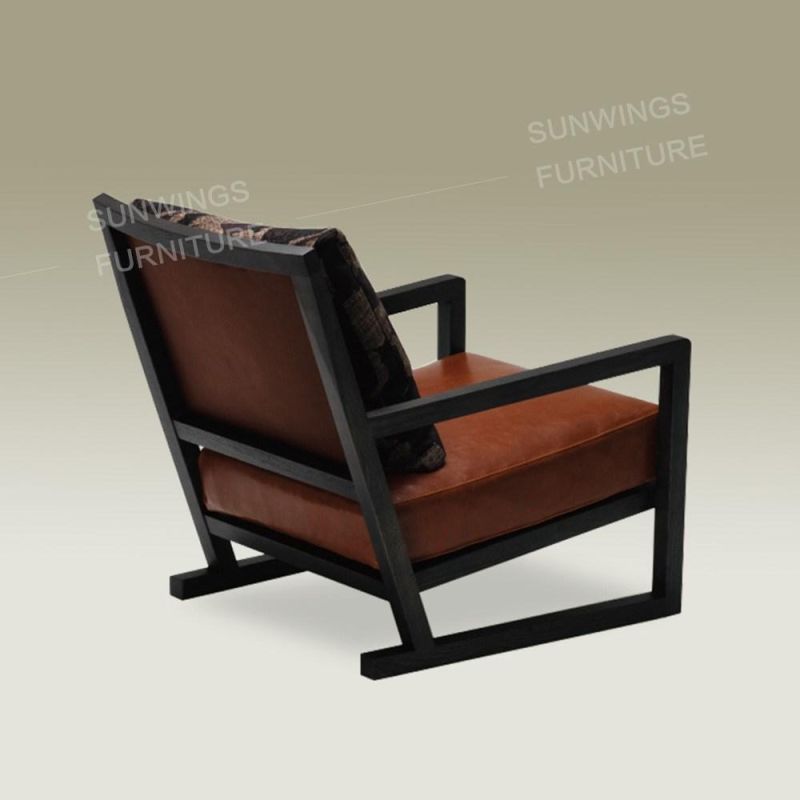 Hot Wooden Chair Recliner and Leisure Leather Sofa Living Room Chair for Sale