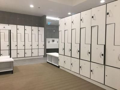 HPL Compact Laminate Z Shape Gym Locker Cabinet Club Lockers