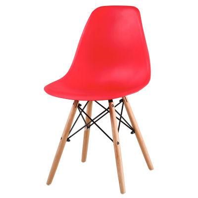 Modern Cheap Chair Dining Room Furniture Kitchen Plastic PP Seat Leisure Dining Chairs with Wood Legs