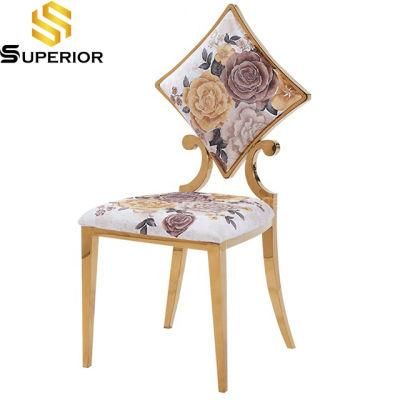 Factory Direct Small Hotel Hall Use Floral Cloth Banquet Chairs