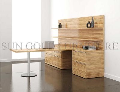 Newest Modern Melimine Office Bullet Desk with Bookcase Return (SZ-OD523)