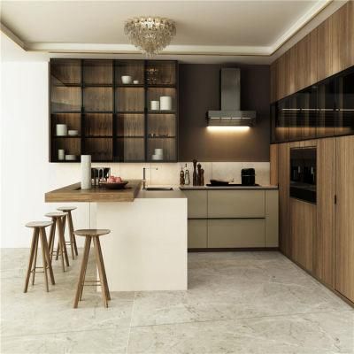 Customized Mixed Color Modern Full Set Melamine Kitchen Cupboard Cabinet