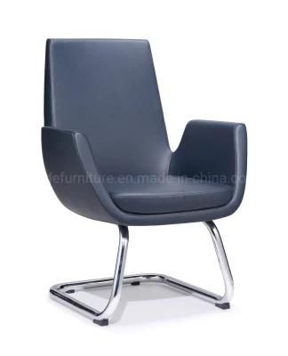 Zode Comfortable PU Leather Low Back Executive Office Chrome Office Visitor Chair Contemporary Home Sled Office Chair