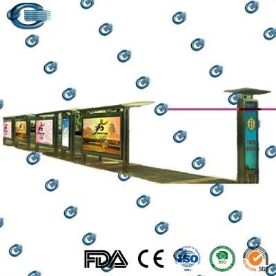Huasheng China Steel Bus Stop Shelter Suppliers Stop Bus Shelters Outdoor Advertising Billboard with Aluminum Frame Modern Bus Shelter