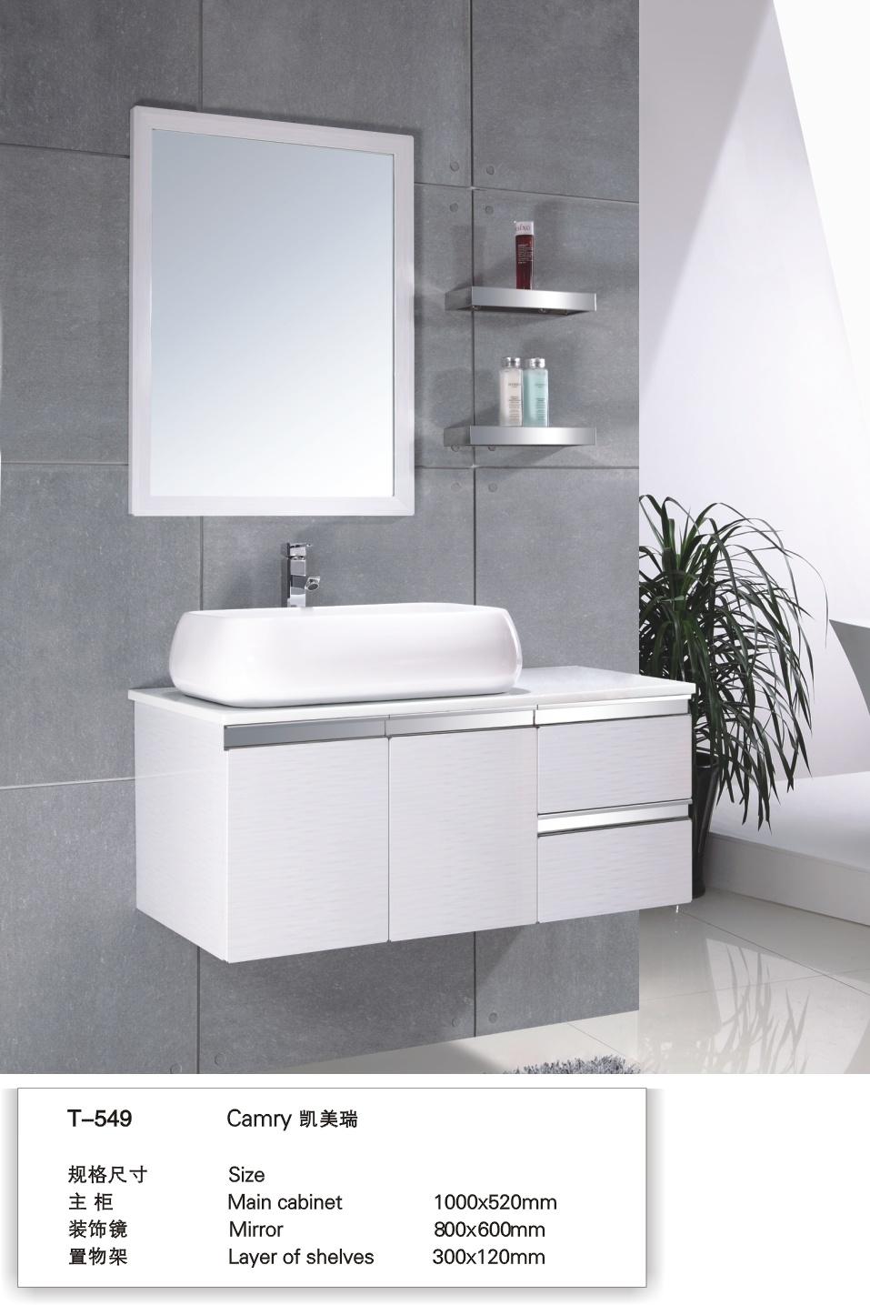 Mirrored Marble Countertop Stainless Steel Modern Toilet Storage Bathroom Furniture