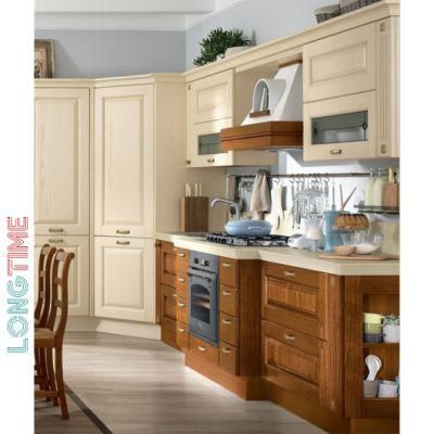 Classic Style Foshan Factory Furniture White Oak Solid Wood White Kitchen Cabinet
