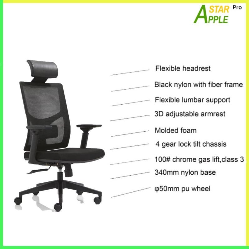 Foshan Apple Computer Parts Wholesale Market Folding Chairs PU Leather Headrest as-C2076 Executive Mesh Ergonomic Game Office Chair