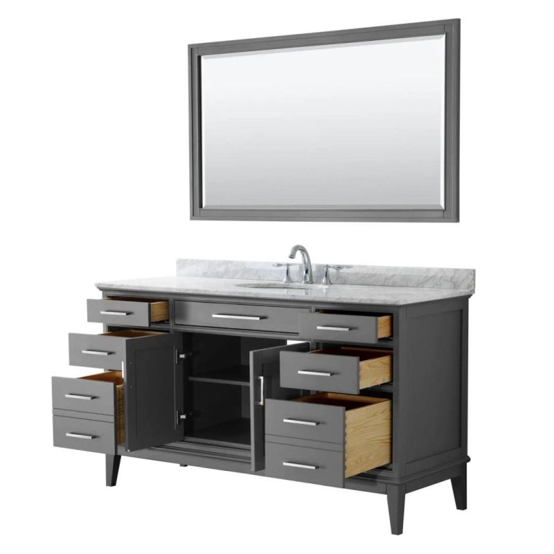 60" Double White Color Bathroom Vanity