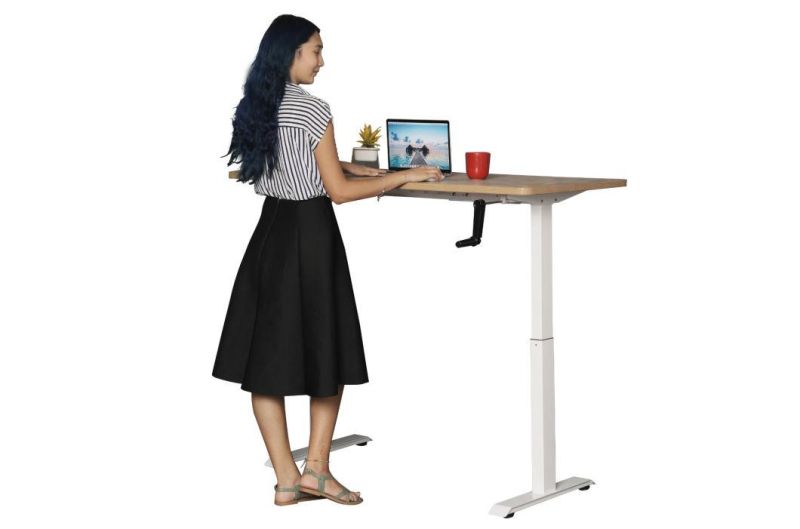 Stable Ergonomic Foldable Manual Height Adjustable Desk for Office