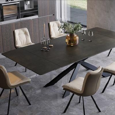 2022 Sungold Hot Sale Luxury Marble Table Extendable Dining Tables