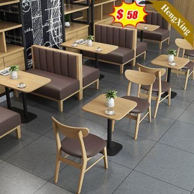 Wholesale Modern Square Shape Wooden Frame Dining Table Set with Sofa and Chair