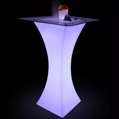 2022 Hl305 Modern Nightcule Light up Furniture LED Bar Cocktail Table and Chairs LED Light RGB Color