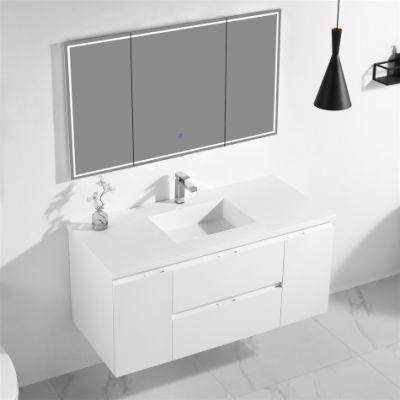 Modern White Bathroom Vanity Basin Cabinet with LED Mirror Bathroom Furniture
