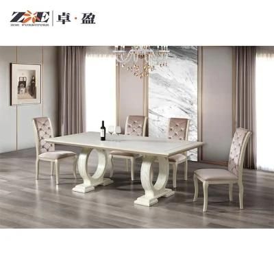 Natural Veneer Color Wood Dining Table Set