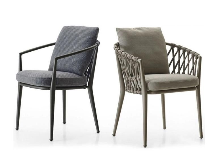 Woven Synthetic Rope Outdoor Dining Chairs for Garden Use