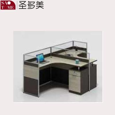 Modern Office Furniture Office Two-Seater Desk with 2 Fixed Cabinets